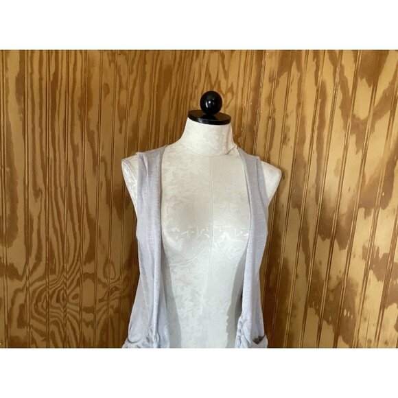 Anthropologie Sparrow Womens Sleeveless Open Gray Cardigan Knit Small P… - Picture 3 of 8